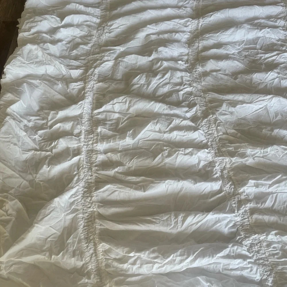 Simply Shabby Chic TWIN Solid White Ruched Smocked Duvet Cover Rachel Ashwell - Picture 16 of 16